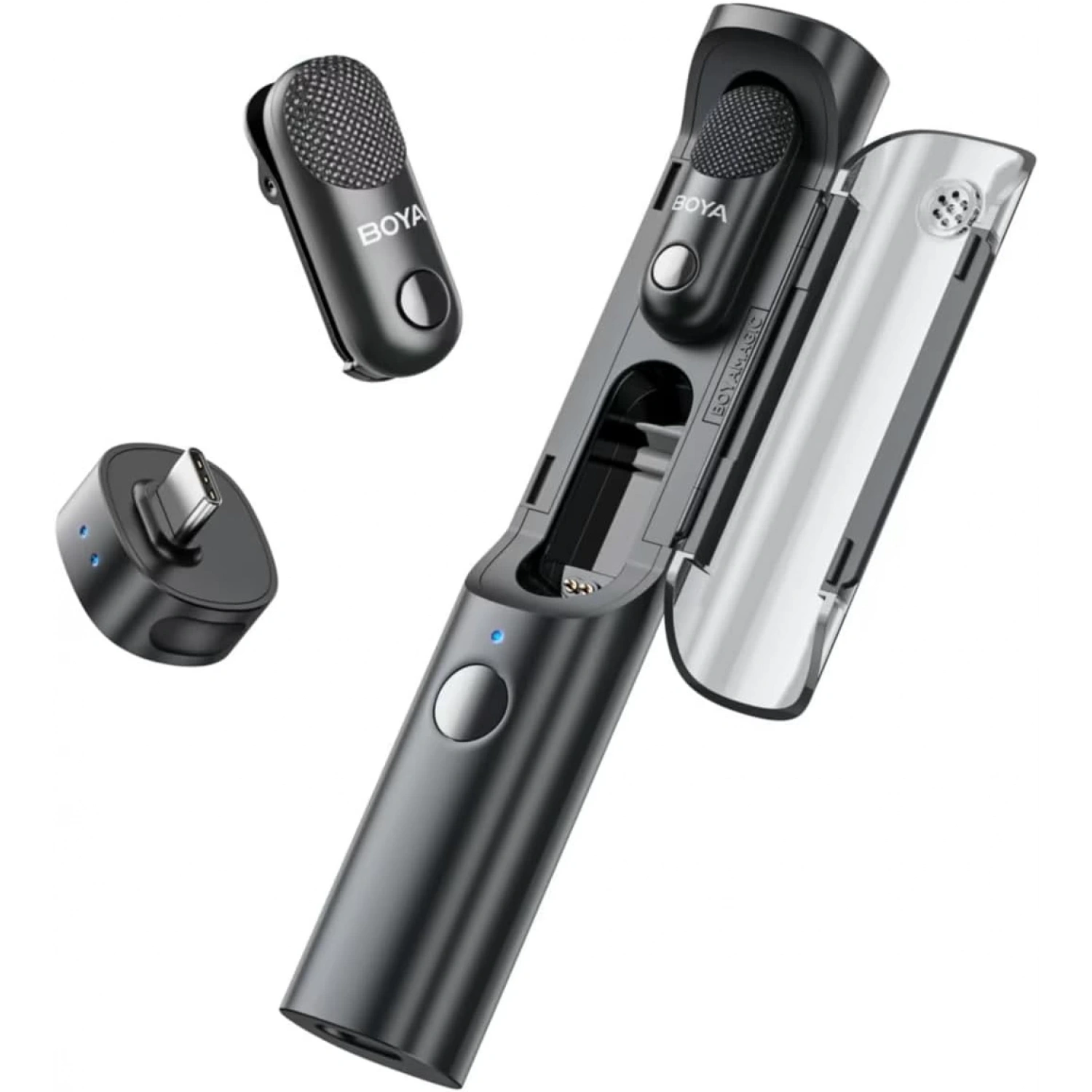 Boya Magic-03 Usb-c ve 3.5mm Trs Girişli Gürültü Engelleyicili 4 in 1 Yaka Mikrofonu