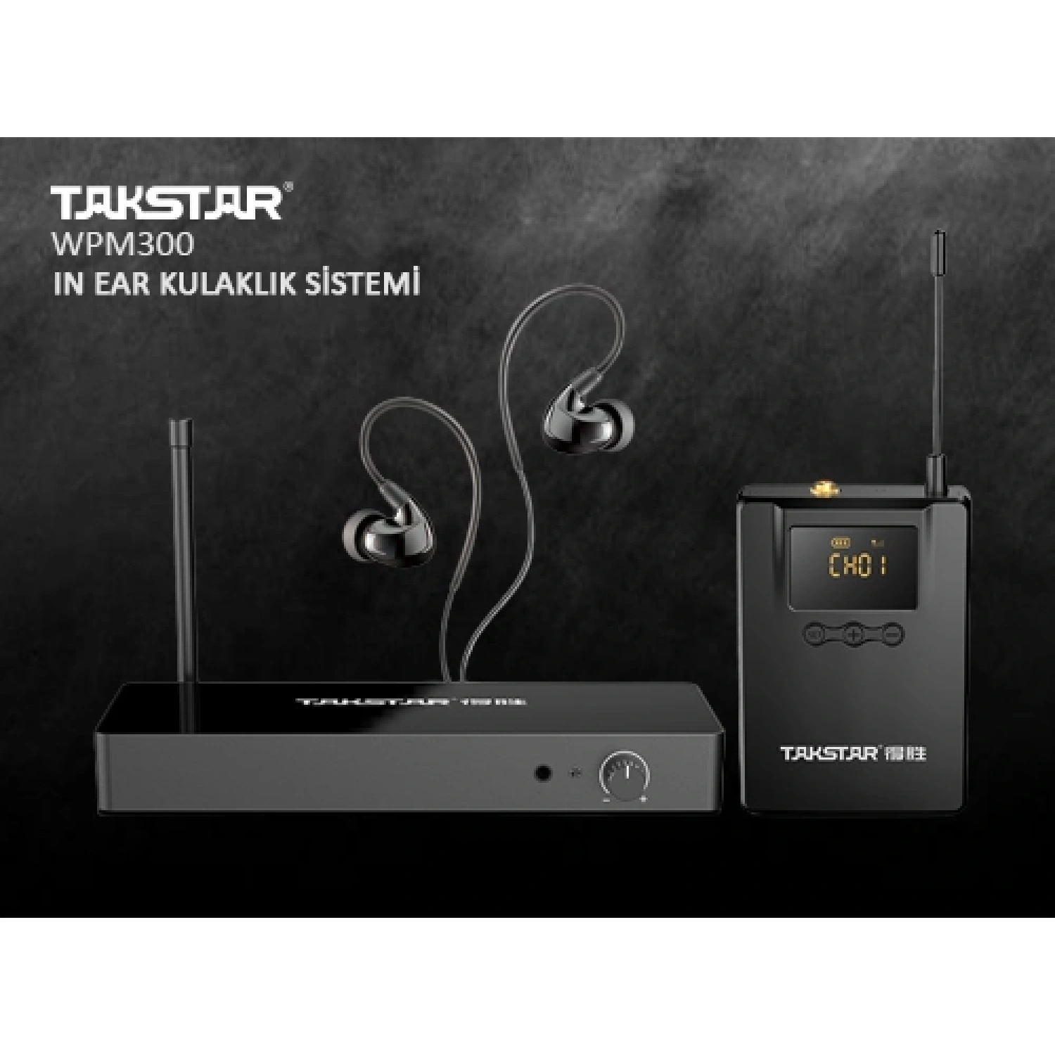 Takstar WPM300 Kablosuz 520-600 Mhz In Ear UHF Kulakiçi 10 Kanallı Monitör Sistemi
