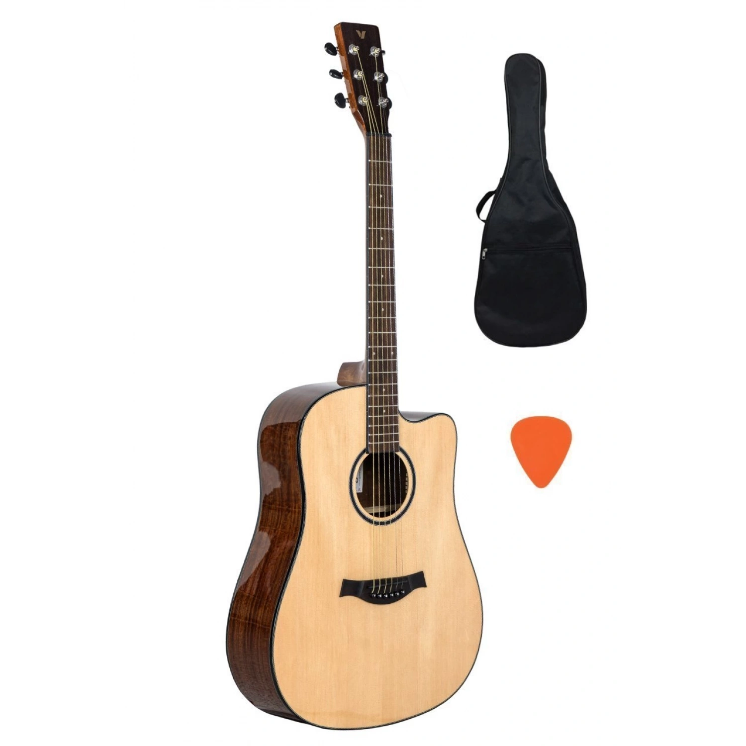 Valler VA530C Cutaway Akustik Gitar Parlak Cilalı