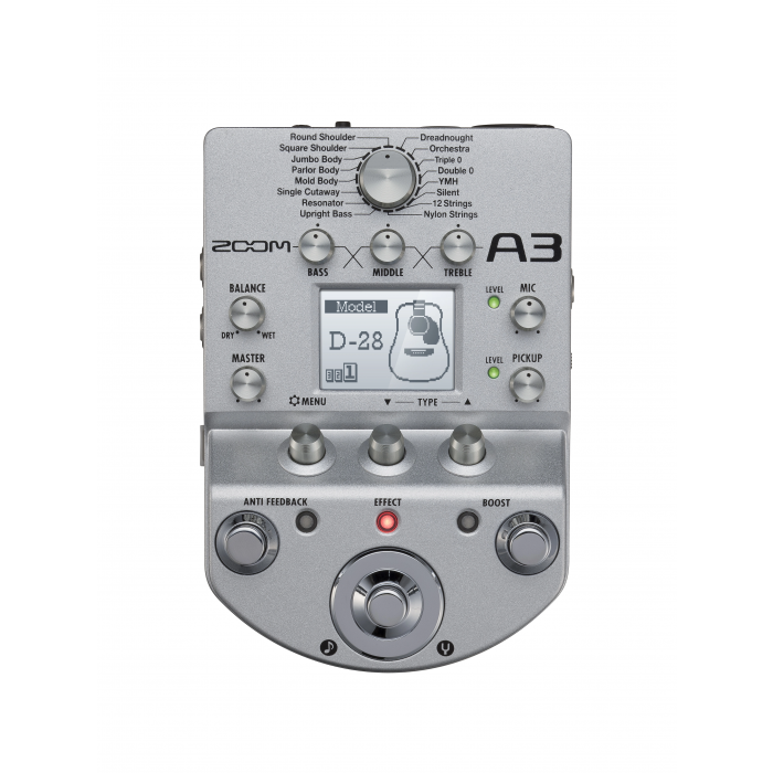 ZOOM A3 AKUSTİK GİTAR PREAMP (OUTLET) KUTUSUZ
