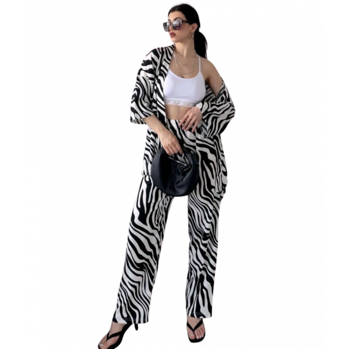 Alt Üst Takım Kimono- Zebra  Desenli