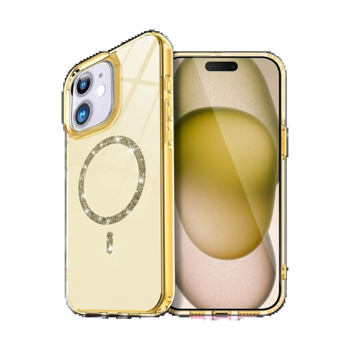 CPT90 Apple iPhone 11 Live Diamond Magsafe Kapak - Sarı