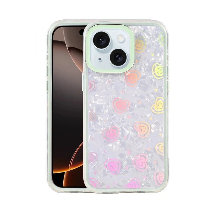 CPT90 Apple iPhone 15 Lumi Desenli Kapak - Mavi