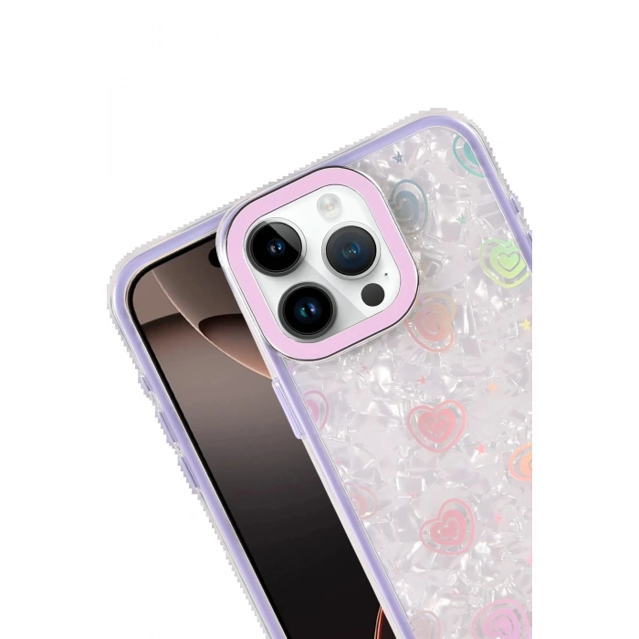 CPT90 Apple iPhone 15 Lumi Desenli Kapak - Mor