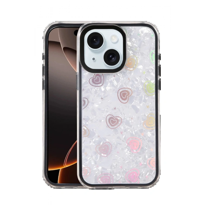 CPT90 Apple iPhone 15 Lumi Desenli Kapak - Siyah