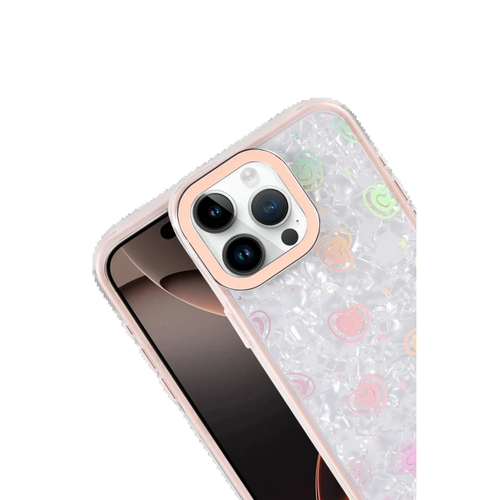 CPT90 Apple iPhone 15 Pro Max Lumi Desenli Kapak - Pembe
