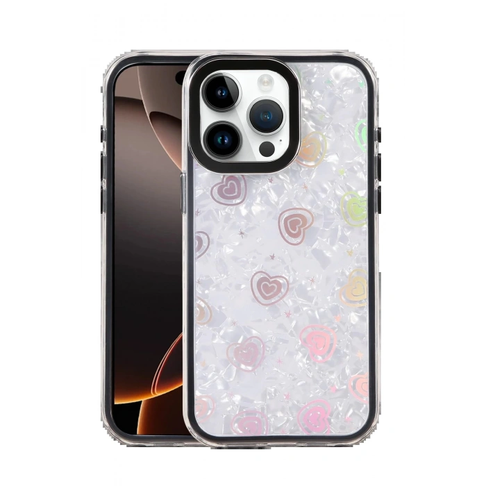 CPT90 Apple iPhone 15 Pro Max Lumi Desenli Kapak - Siyah