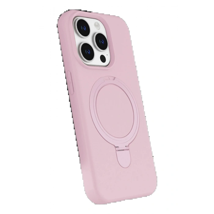 CPT90 Apple iPhone 15 Pro Max Regal Magsafe Standlı Kapak - Açık Pembe