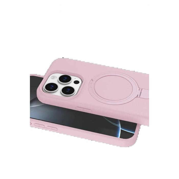 CPT90 Apple iPhone 15 Pro Max Regal Magsafe Standlı Kapak - Açık Pembe