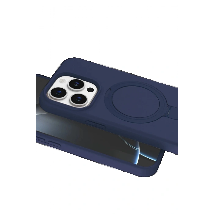 CPT90 Apple iPhone 15 Pro Max Regal Magsafe Standlı Kapak - Lacivert