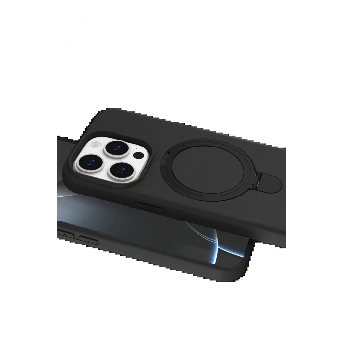 CPT90 Apple iPhone 15 Pro Max Regal Magsafe Standlı Kapak - Siyah