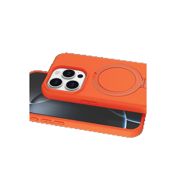 CPT90 Apple iPhone 15 Pro Max Regal Magsafe Standlı Kapak - Turuncu
