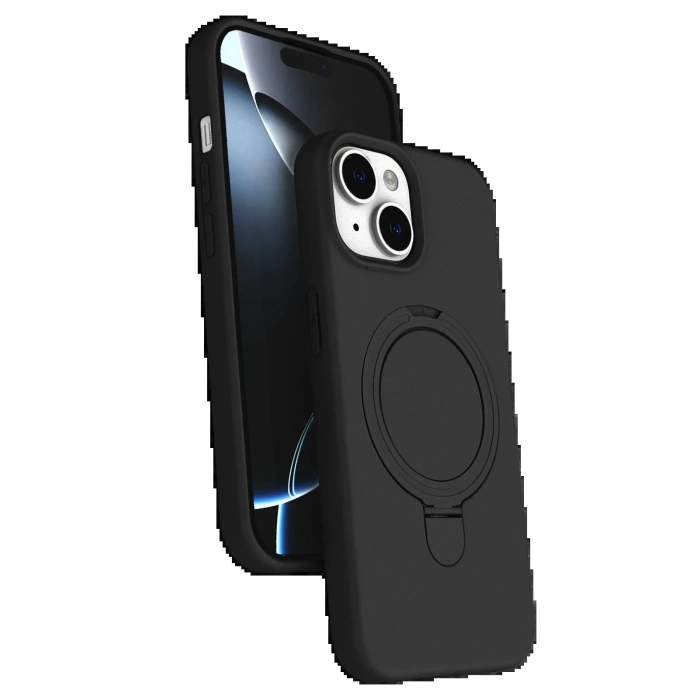 CPT90 Apple iPhone 15 Regal Magsafe Standlı Kapak - Siyah
