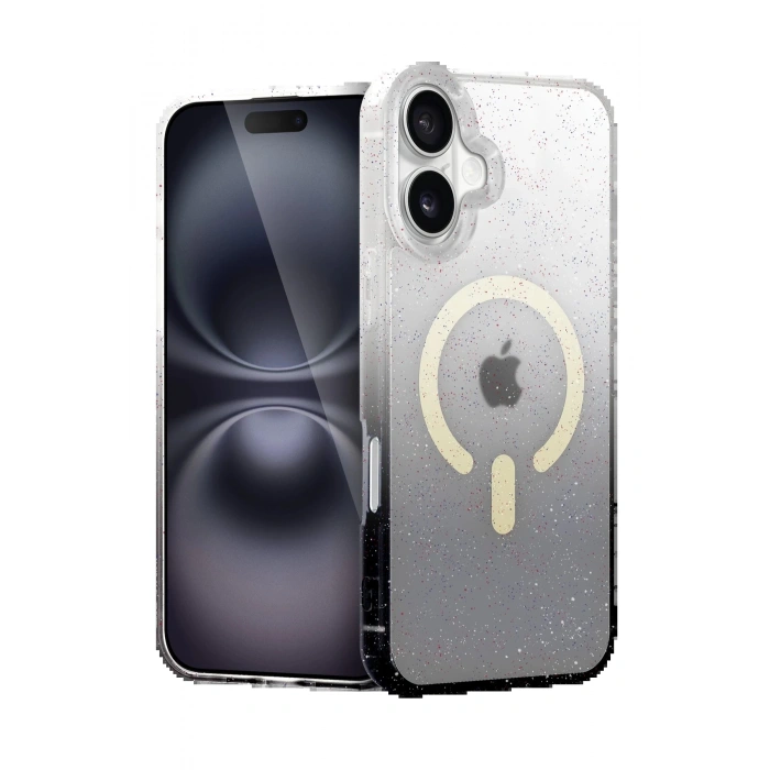 CPT90 Apple iPhone 16 Plus Pummel Shiny Magsafe Kapak - Siyah