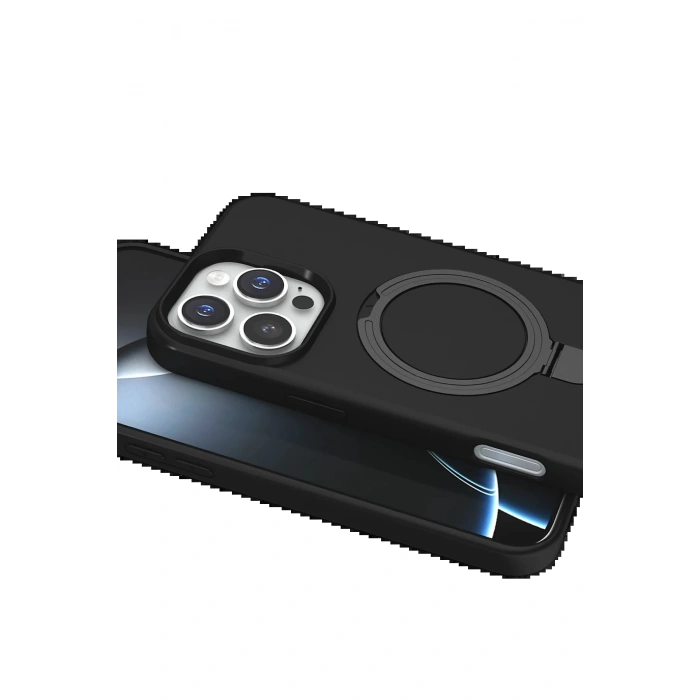 CPT90 Apple iPhone 16 Pro Regal Magsafe Standlı Kapak - Siyah