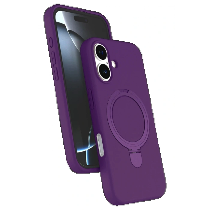 CPT90 Apple iPhone 16 Regal Magsafe Standlı Kapak - Derin Mor