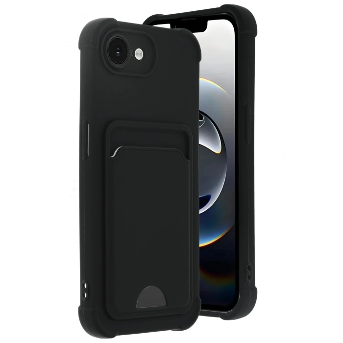 CPT90 Apple iPhone 16E Kelvin Kartvizitli Silikon - Siyah