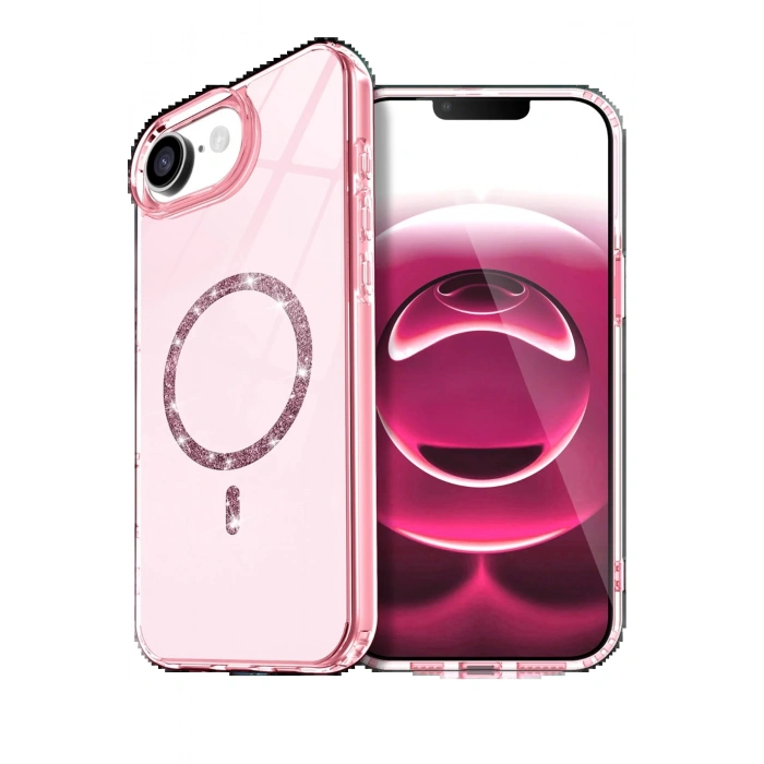 CPT90 Apple iPhone 16E Live Diamond Magsafe Kapak - Pembe