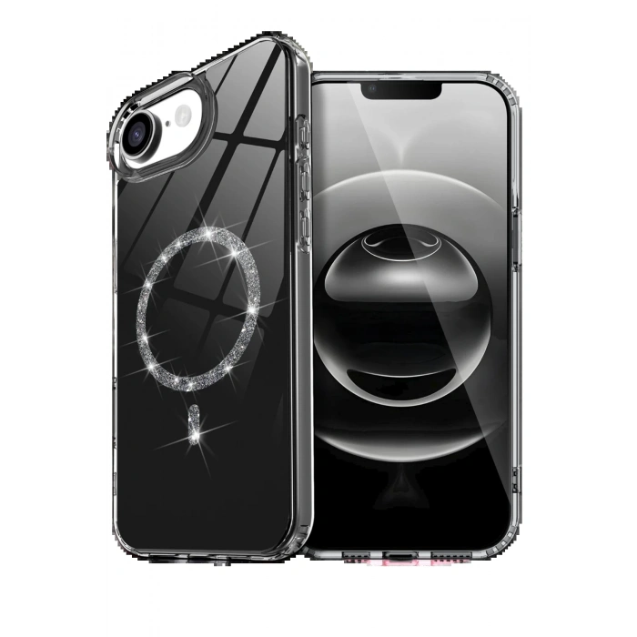 CPT90 Apple iPhone 16E Live Diamond Magsafe Kapak - Siyah