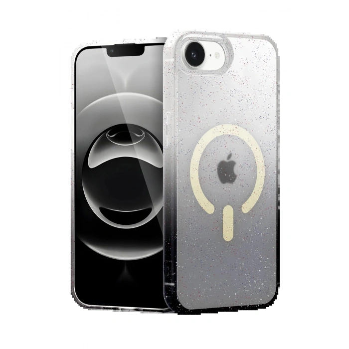 CPT90 Apple iPhone 16E Pummel Shiny Magsafe Kapak - Siyah