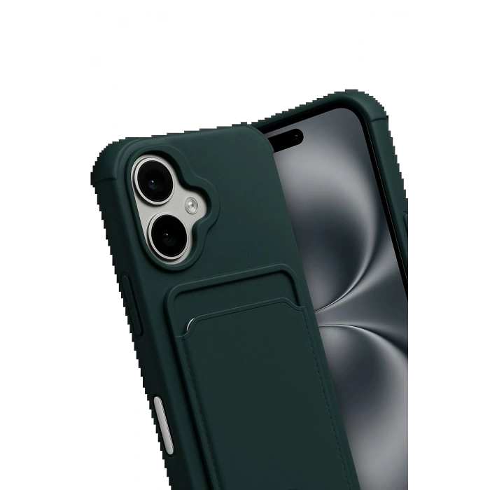 CPT90 Apple iPhone 17 Kelvin Kartvizitli Silikon - Koyu Yeşil