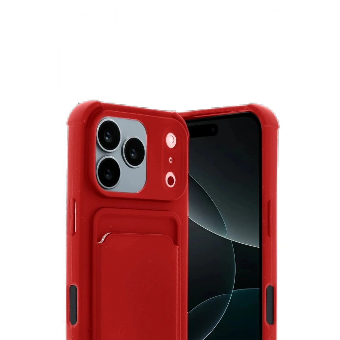 CPT90 Apple iPhone 17 Pro Kelvin Kartvizitli Silikon - Kırmızı