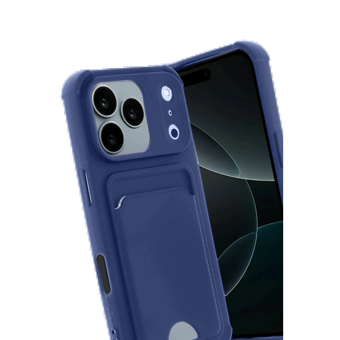 CPT90 Apple iPhone 17 Pro Kelvin Kartvizitli Silikon - Lacivert