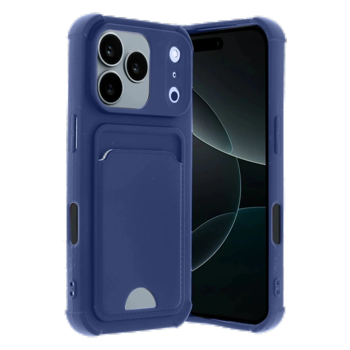 CPT90 Apple iPhone 17 Pro Max Kelvin Kartvizitli Silikon - Lacivert