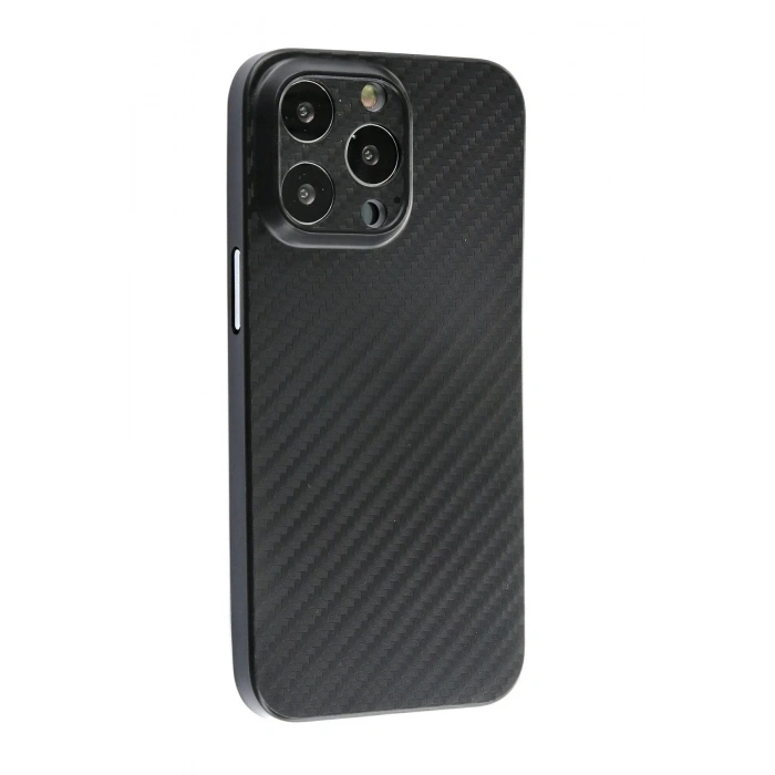 CPT90 iPhone 13 Pro Max Kılıf Karbon PP Silikon - Siyah