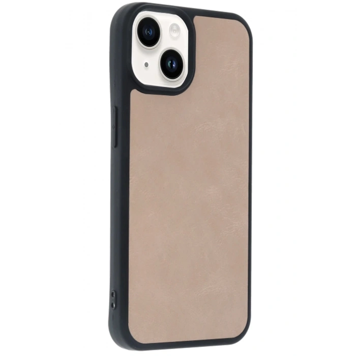 CPT90 iPhone 14 Kılıf Aras Deri Kapak - Pudra