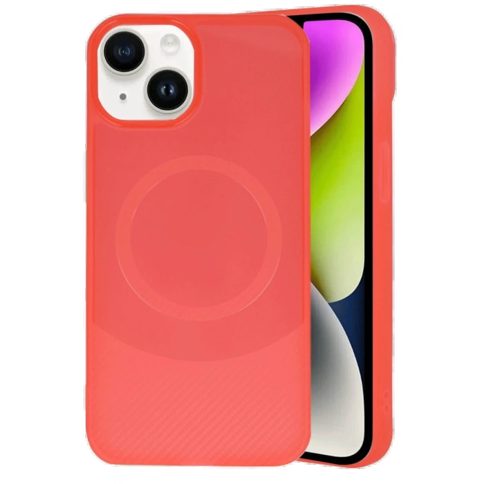 CPT90 iPhone 14 Kılıf Maya Karbon Kapak - Kırmızı