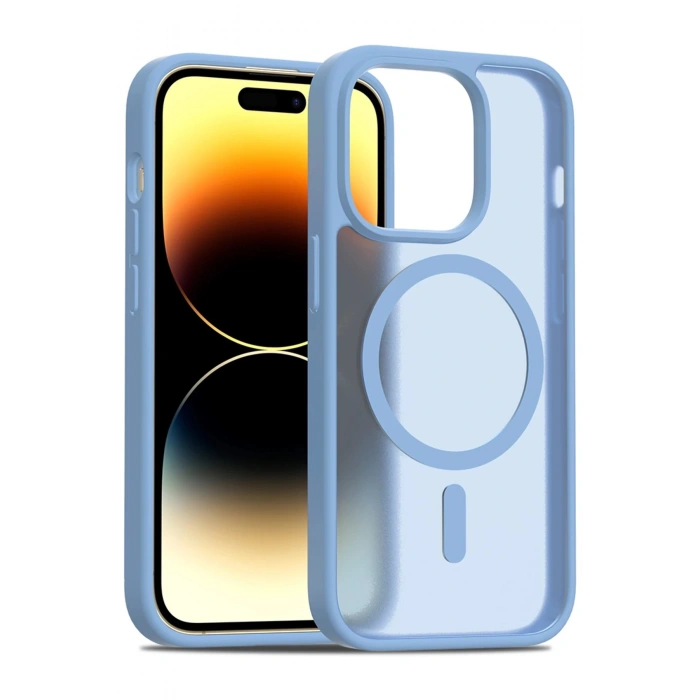 CPT90 iPhone 14 Pro Jota Magsafe Kapak - Açık Mavi