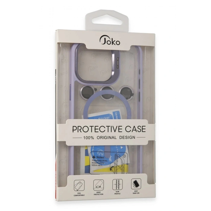 CPT90 iPhone 14 Pro Kılıf Roblox Lens Magsafe Standlı Kapak - Mor