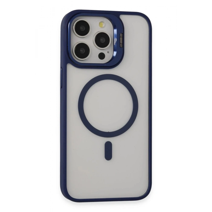 CPT90 iPhone 14 Pro Max Kılıf Roblox Lens Magsafe Standlı Kapak - Lacivert