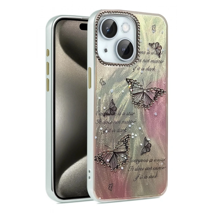 CPT90 iPhone 15 Kılıf Blade Aynalı Desenli Kapak - Desen 6