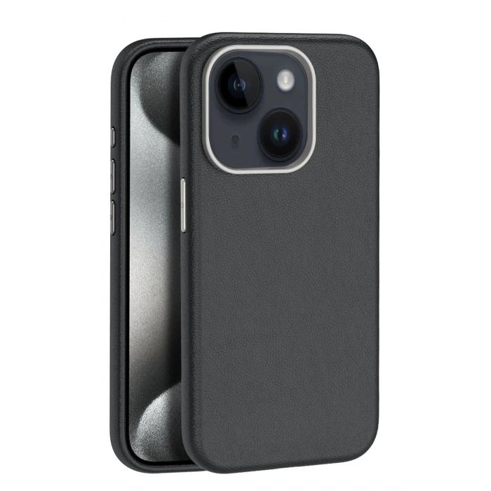 CPT90 iPhone 15 Kılıf Wonder Deri Magsafe Kapak - Siyah