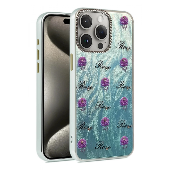 CPT90 iPhone 15 Pro Kılıf Blade Aynalı Desenli Kapak - Desen 9