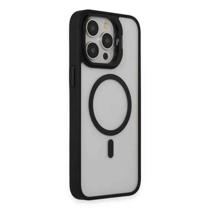 CPT90 iPhone 15 Pro Kılıf Roblox Lens Magsafe Standlı Kapak - Siyah
