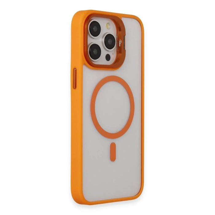 CPT90 iPhone 15 Pro Kılıf Roblox Lens Magsafe Standlı Kapak - Turuncu