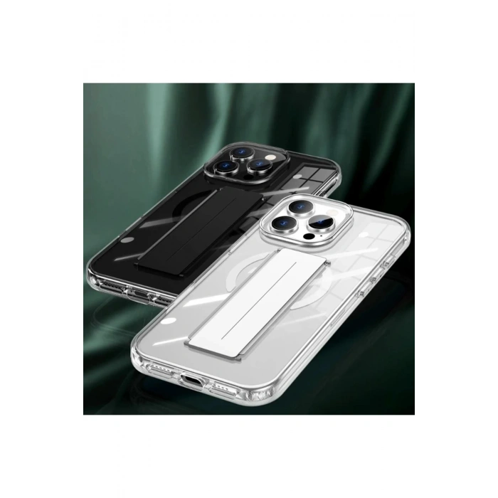 CPT90 iPhone 15 Pro Max Kılıf Alfa Magsafe Standlı Kapak - Siyah