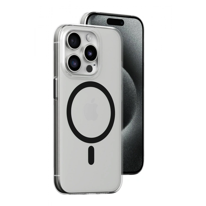 CPT90 iPhone 15 Pro Max Kılıf Bubble Magsafe Kapak - Siyah