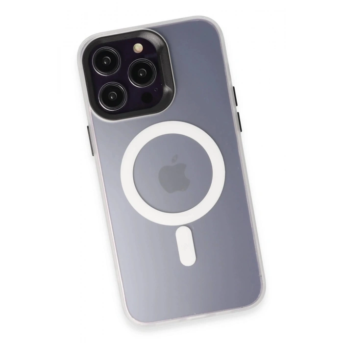 CPT90 iPhone 15 Pro Max Kılıf Mateks Magsafe Kapak - Beyaz
