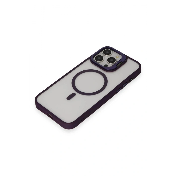 CPT90 iPhone 15 Pro Max Kılıf Roblox Lens Magsafe Standlı Kapak - Derin Mor
