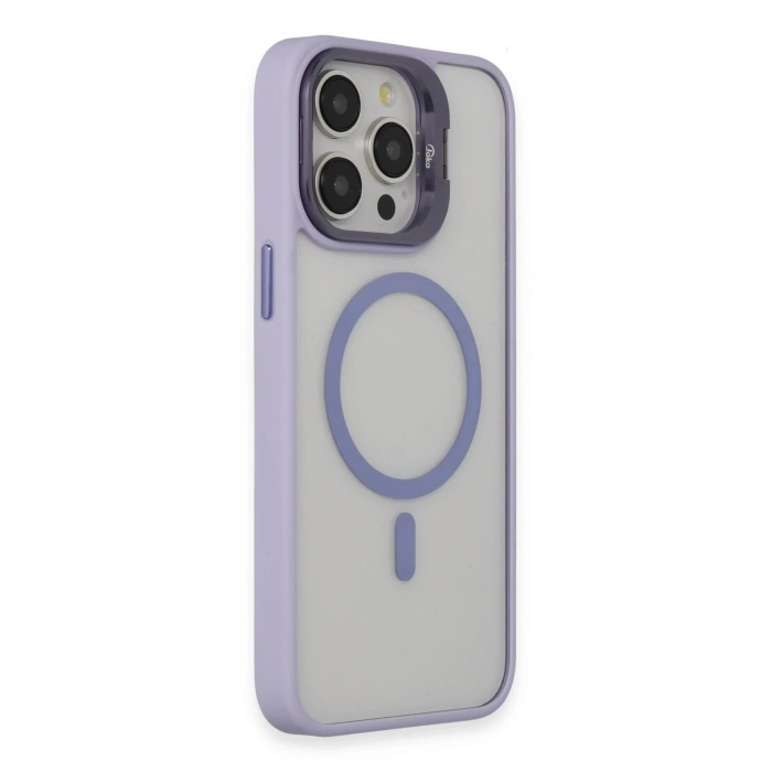 CPT90 iPhone 15 Pro Max Kılıf Roblox Lens Magsafe Standlı Kapak - Lila