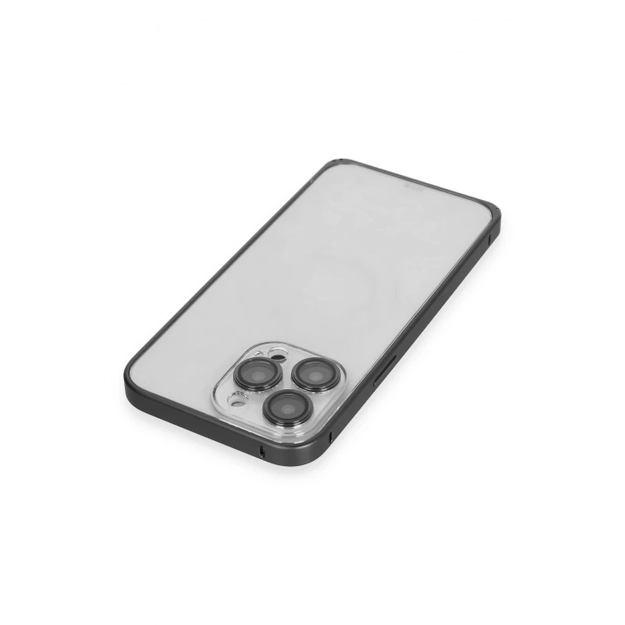 CPT90 iPhone 15 Pro Max Metal Bumper Mat Kapak - Siyah