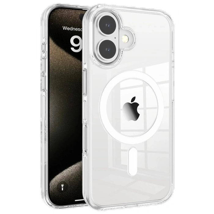 CPT90 iPhone 16 Gleam PC Sert Magsafe Kılıf - Şeffaf
