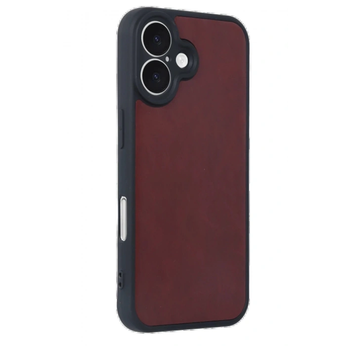CPT90 iPhone 16 Kılıf Aras Deri Kapak - Bordo