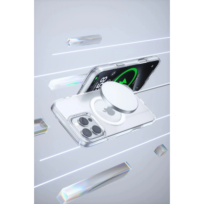 CPT90 iPhone 16 Pro Max Gleam PC Sert Magsafe Kılıf - Şeffaf