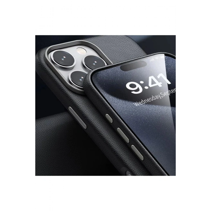 CPT90 iPhone 16 Pro Wonder Deri Magsafe Kapak - Titan Gri