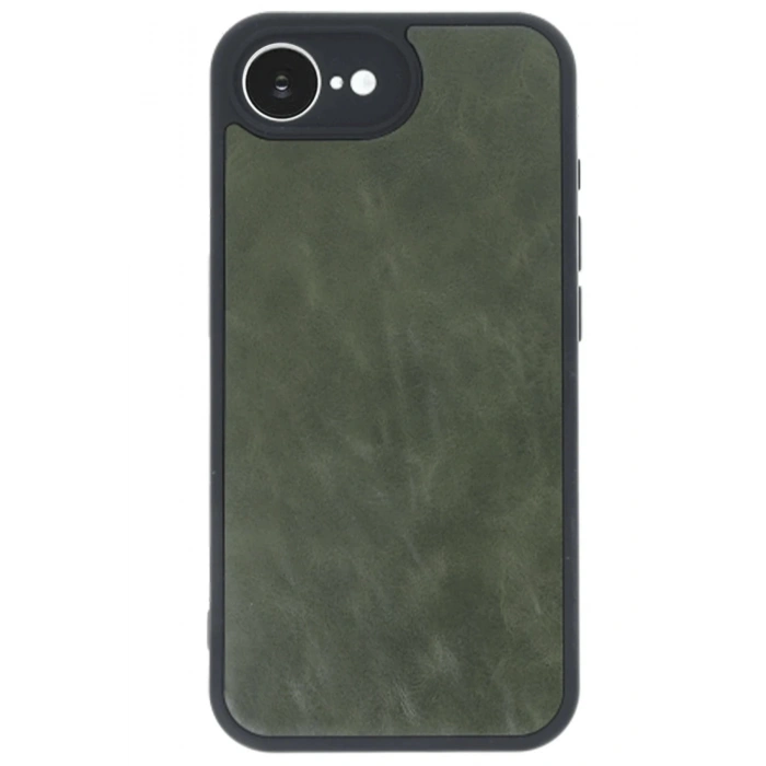 CPT90 iPhone 16E Kılıf Aras Deri Kapak - Koyu Yeşil